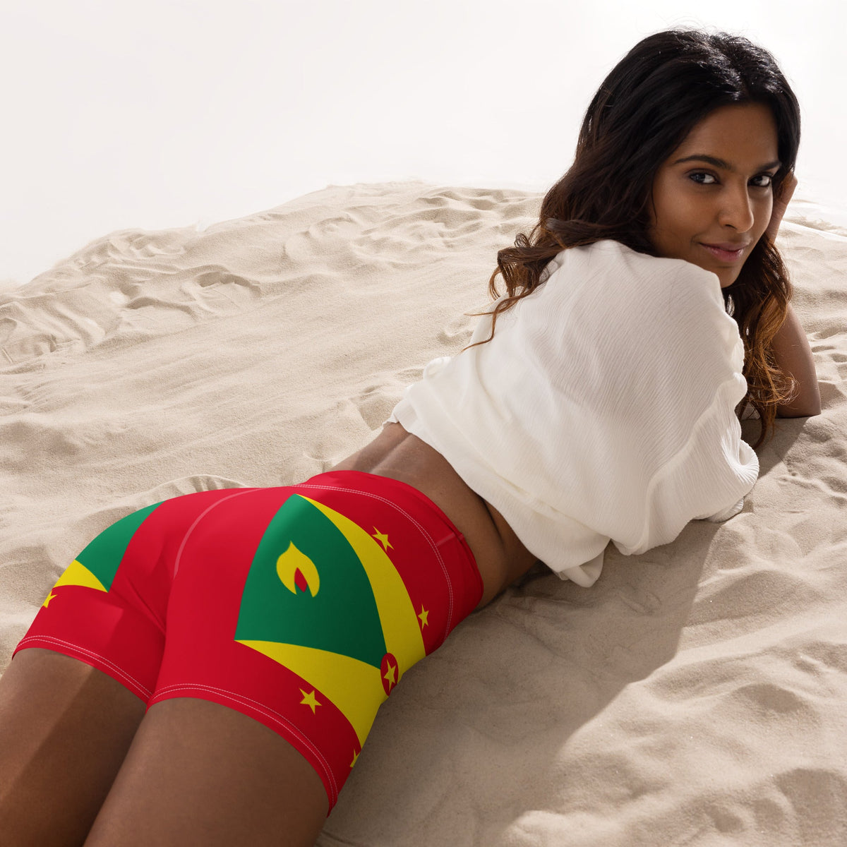 Grenada Flag Yoga Shorts - Conscious Apparel Store