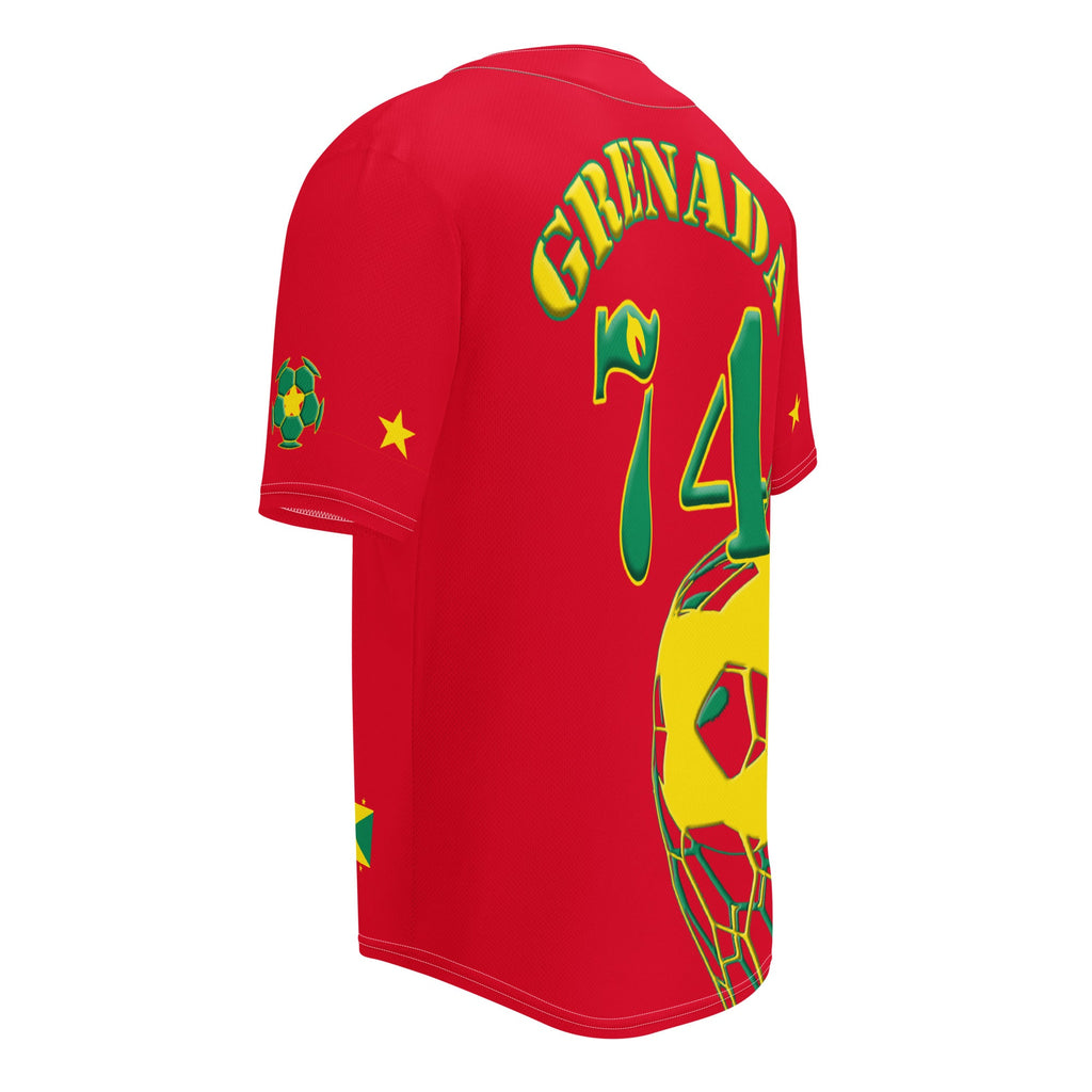 Grenada Football Themed Button-Down Sport Jersey - Conscious Apparel Store