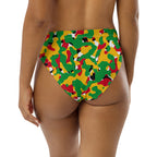 Guyana Flag Camo high-waisted bikini bottom - Conscious Apparel Store