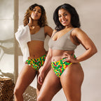 Guyana Flag Camo high-waisted bikini bottom - Conscious Apparel Store