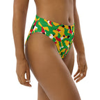 Guyana Flag Camo high-waisted bikini bottom - Conscious Apparel Store