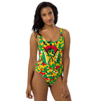 Guyana Flag Camo One-Piece Swimsuit - Conscious Apparel Store