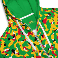 Guyana Flag Camo Unisex zip hoodie - Conscious Apparel Store