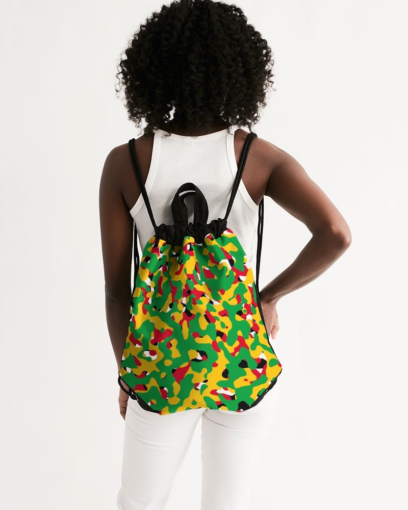 Guyana Flag Camouflage Canvas Drawstring Bag - Conscious Apparel Store