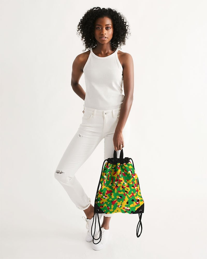 Guyana Flag Camouflage Canvas Drawstring Bag - Conscious Apparel Store