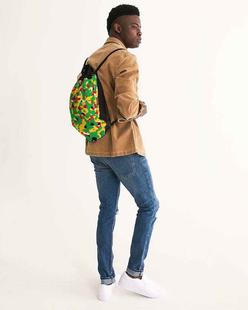 Guyana Flag Camouflage Canvas Drawstring Bag - Conscious Apparel Store
