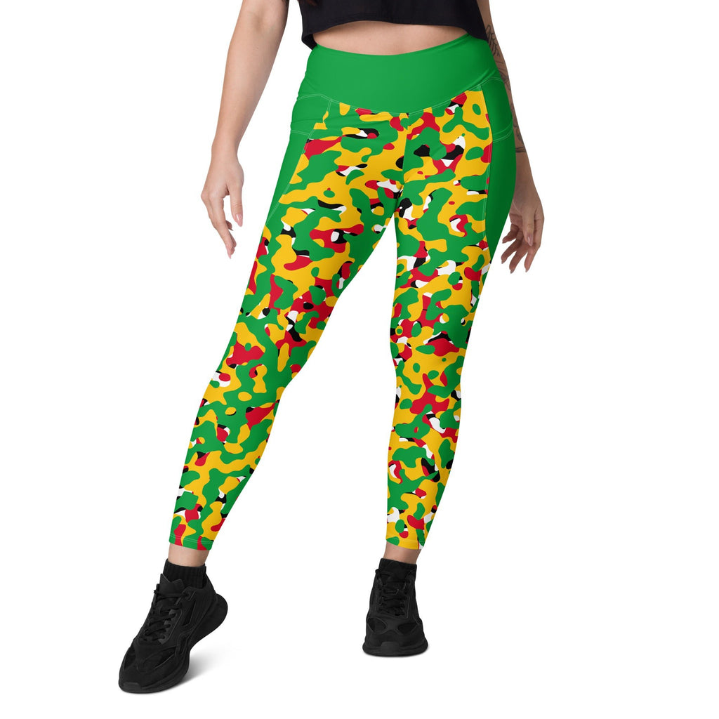 Guyana Flag Camouflage Leggings with pockets - Conscious Apparel Store