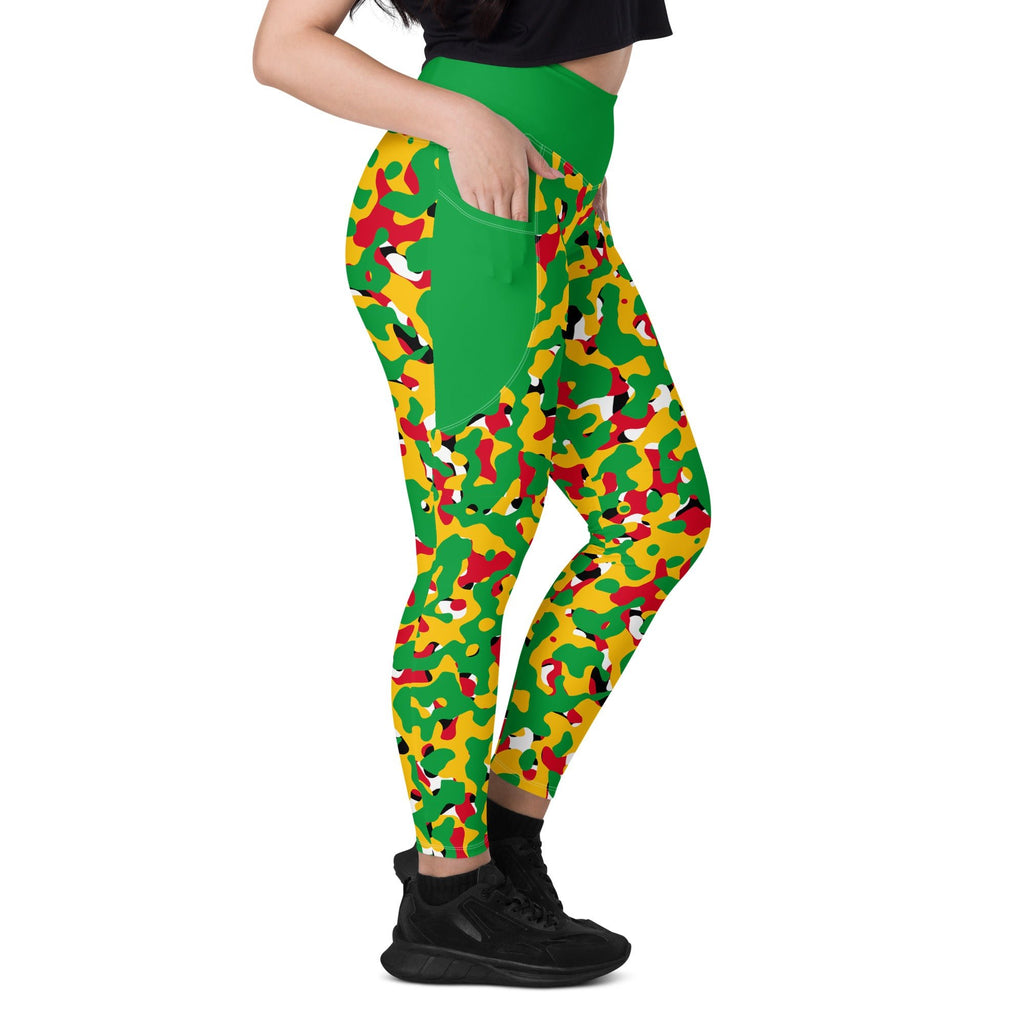 Guyana Flag Camouflage Leggings with pockets - Conscious Apparel Store