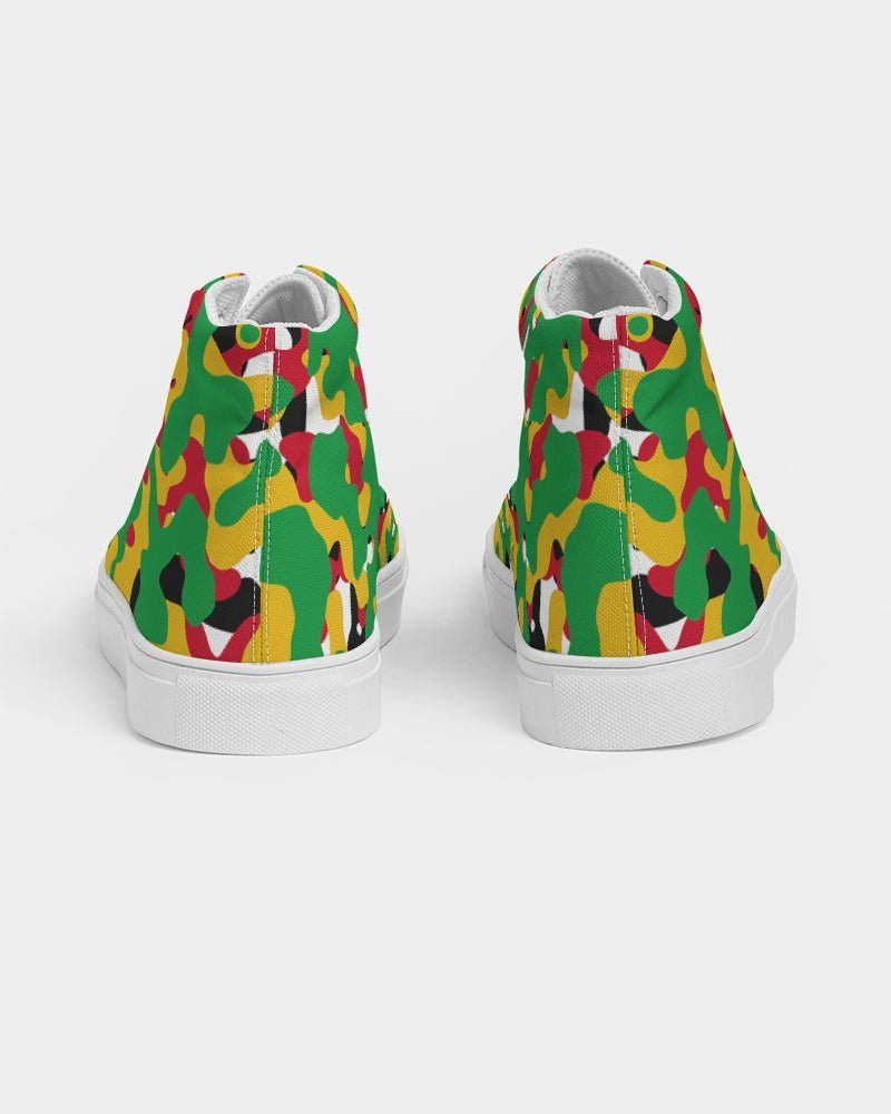Guyana Flag Camouflage Men's Hightop Canvas Shoe - Conscious Apparel Store