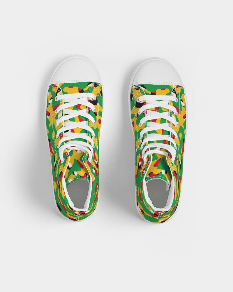 Guyana Flag Camouflage Men's Hightop Canvas Shoe - Conscious Apparel Store