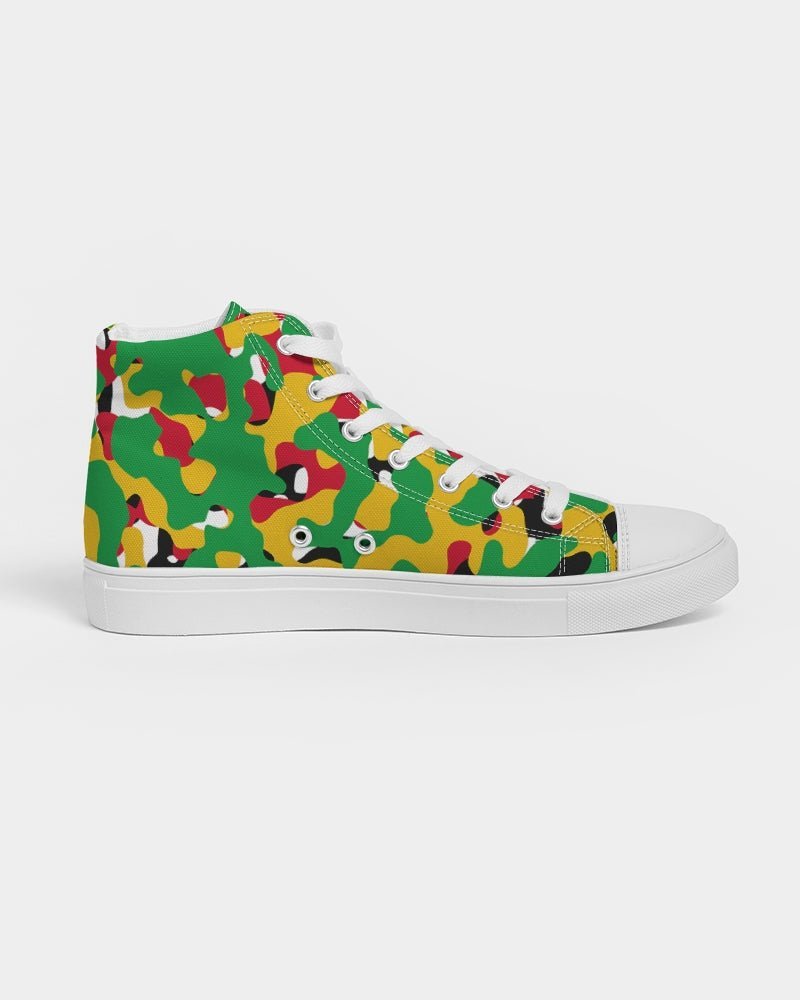 Guyana Flag Camouflage Men's Hightop Canvas Shoe - Conscious Apparel Store