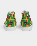 Guyana Flag Camouflage Women's Hightop Canvas Shoe - Conscious Apparel Store