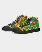 Guyana Flag Camouflage Women's Hightop Canvas Shoe - Black - Conscious Apparel Store