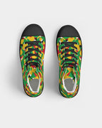 Guyana Flag Camouflage Women's Hightop Canvas Shoe - Black - Conscious Apparel Store