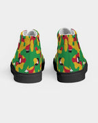 Guyana Flag Camouflage Women's Hightop Canvas Shoe - Black - Conscious Apparel Store
