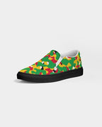 Guyana Flag Camouflage Women's Slip-On Canvas Shoe - Black - Conscious Apparel Store