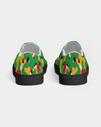 Guyana Flag Camouflage Women's Slip-On Canvas Shoe - Black - Conscious Apparel Store