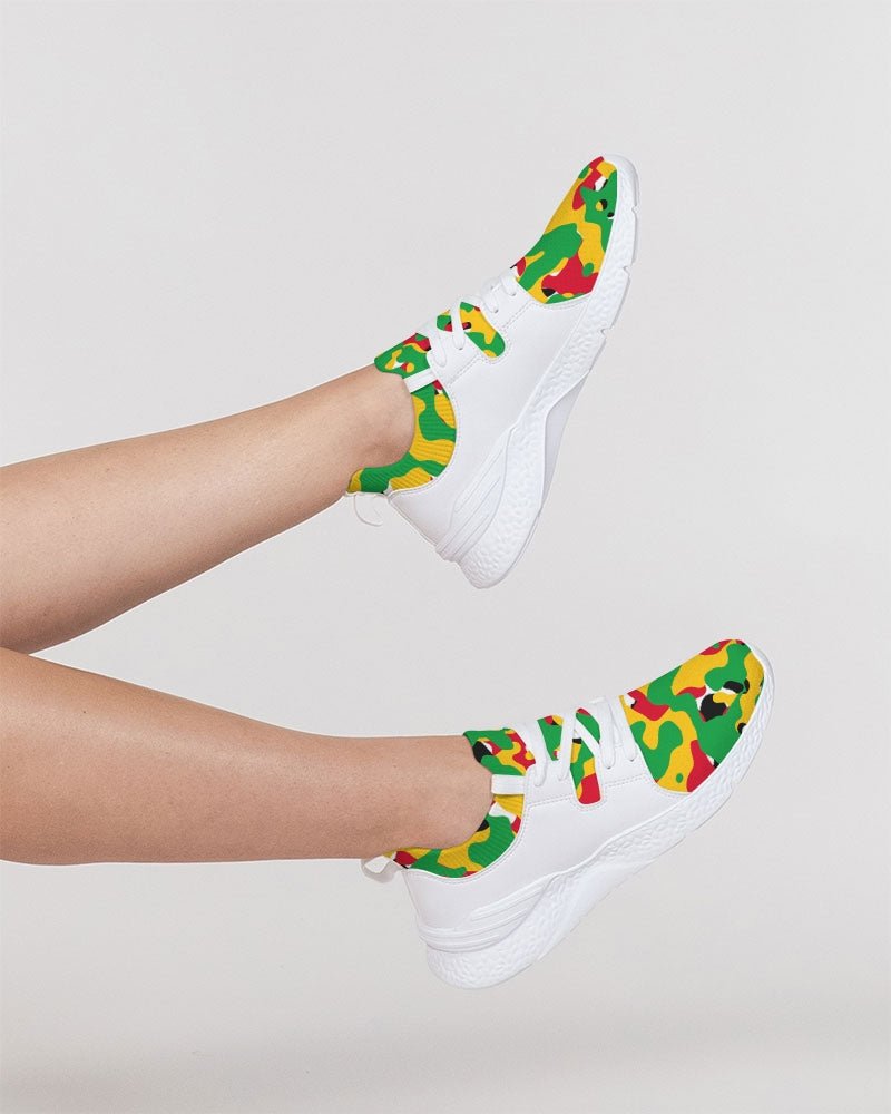 Guyana Flag Camouflage Women's Two - Tone Sneaker - Conscious Apparel Store