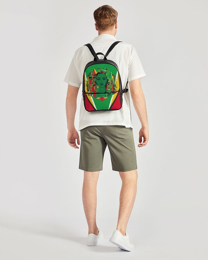 Guyana Flag Classic Faux Leather Backpack - Conscious Apparel Store
