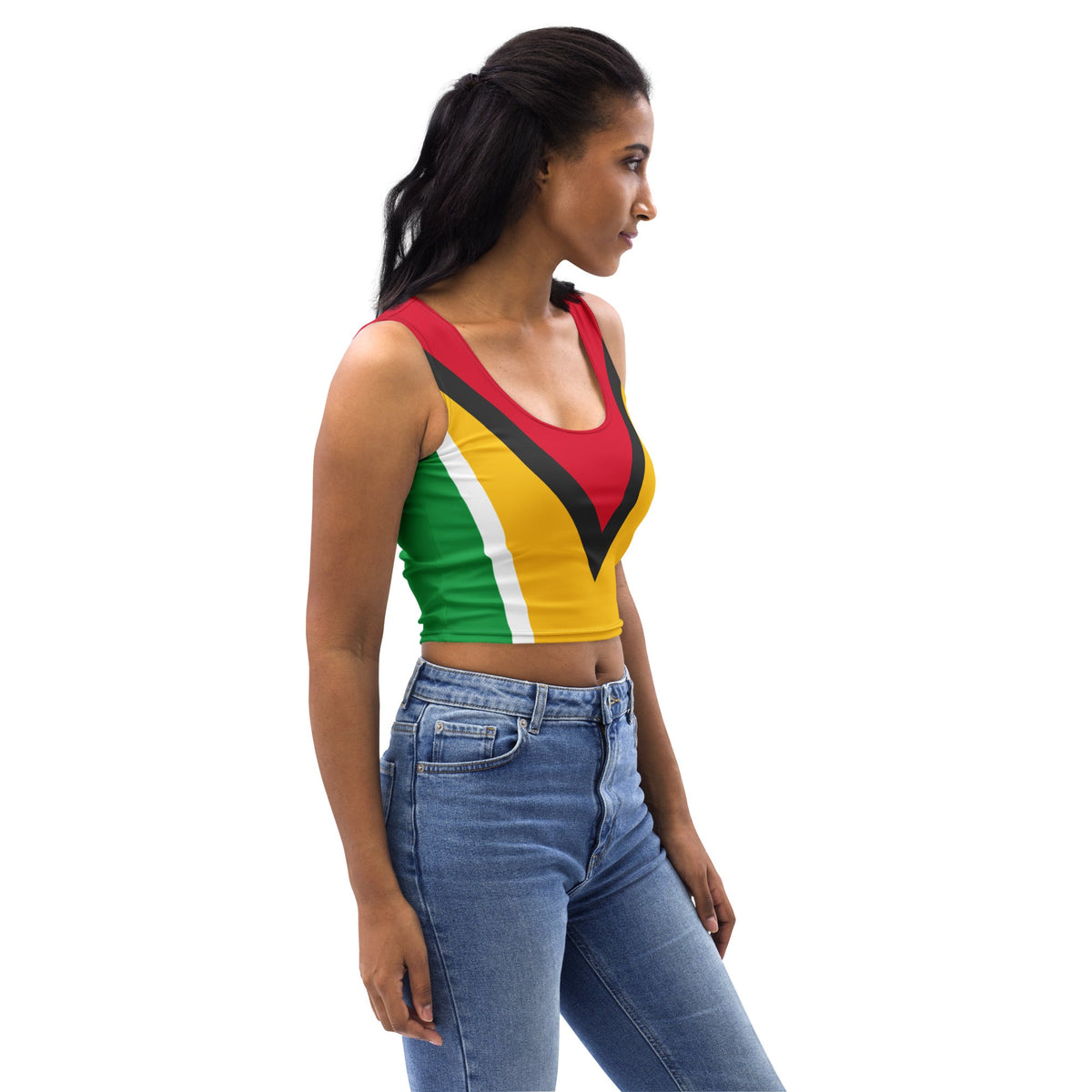 Guyana Flag Crop Top - Conscious Apparel Store
