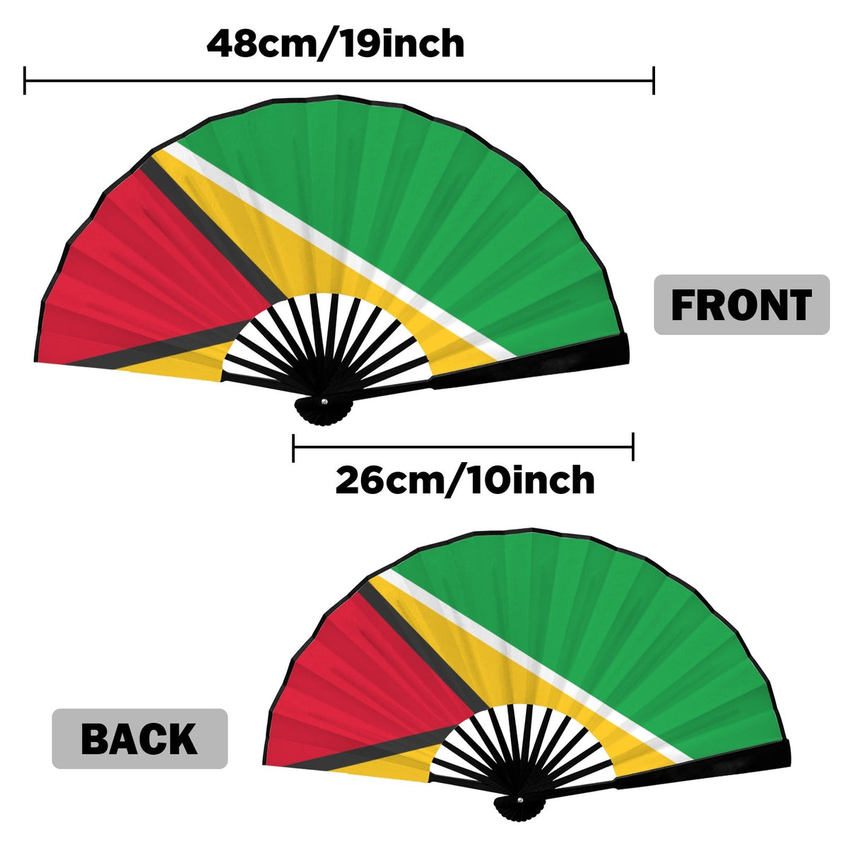 Guyana Flag Double-Sided Custom Folding Fan - Conscious Apparel Store