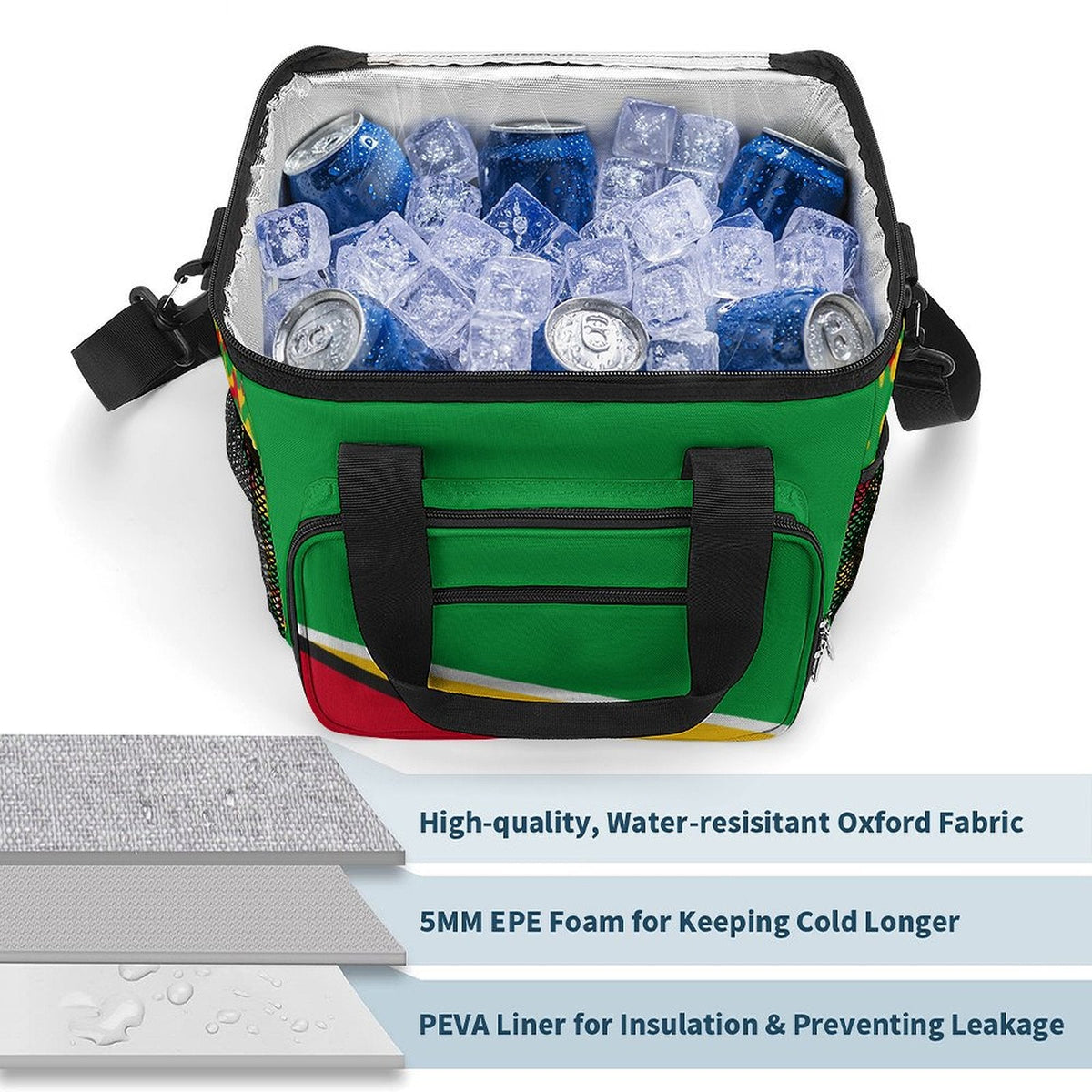 Guyana Flag Insulated Cooler Bag II - Conscious Apparel Store