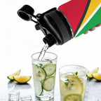 Guyana Flag Insulated Water Bottle with Dual - Use Lid (18oz) - Conscious Apparel Store