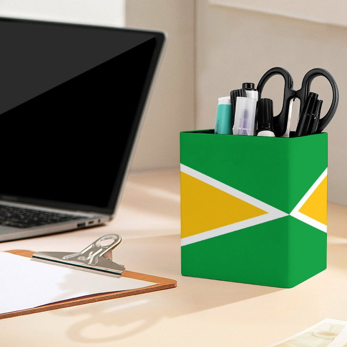 Guyana Flag Square Pen Holder - Conscious Apparel Store