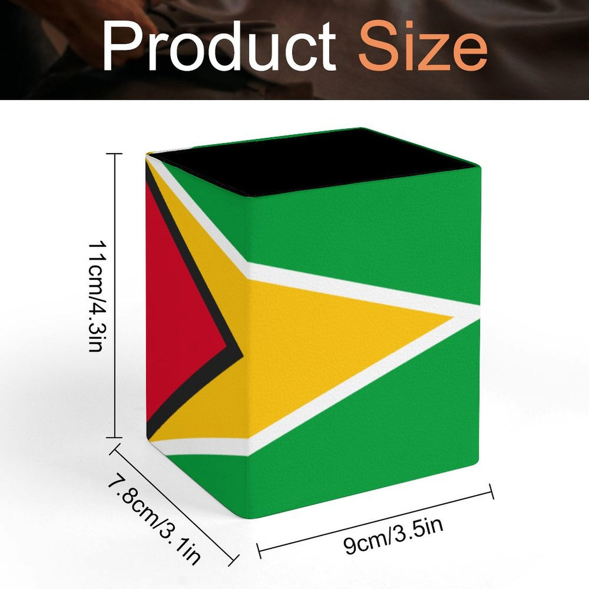 Guyana Flag Square Pen Holder - Conscious Apparel Store