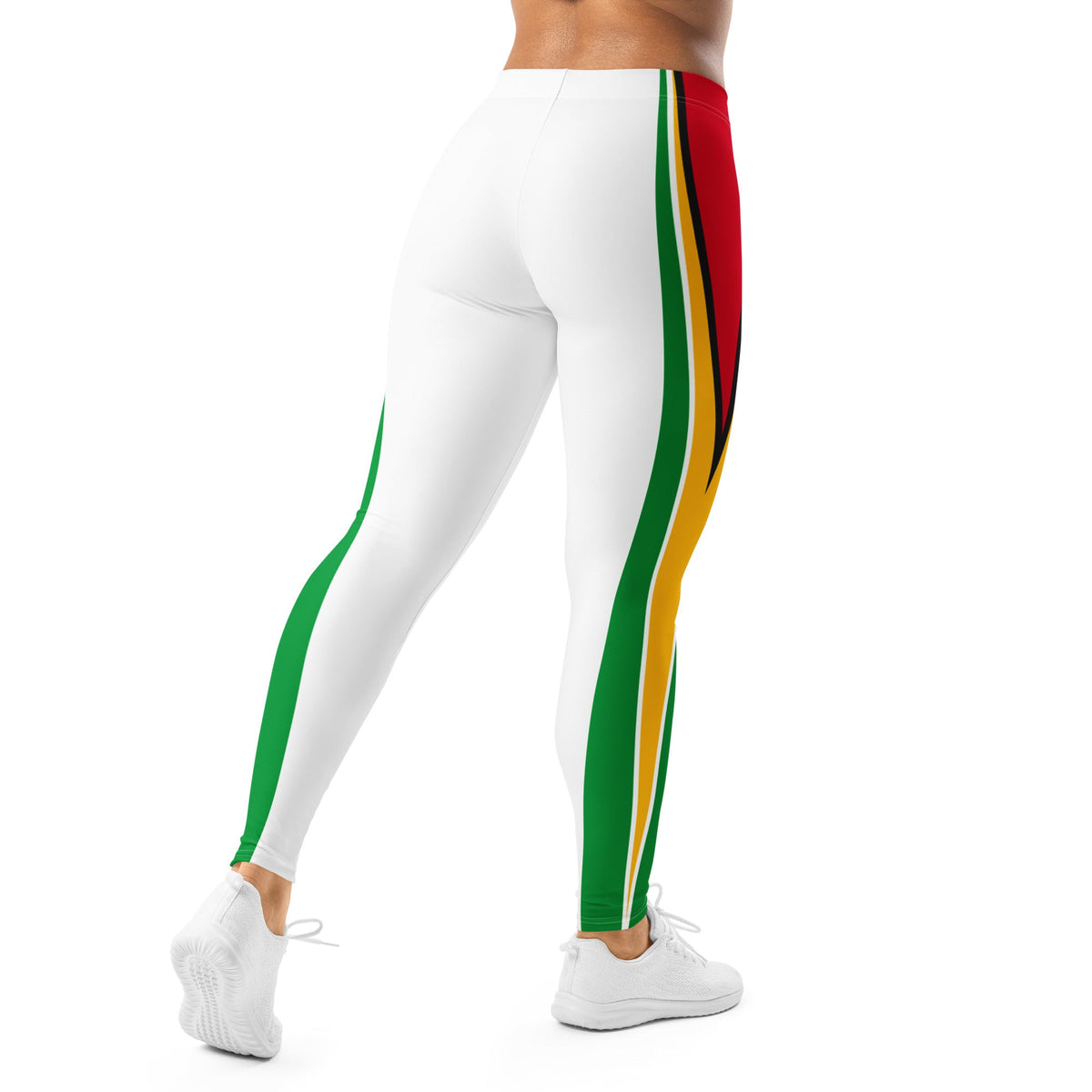 Guyana flag white Leggings - Conscious Apparel Store