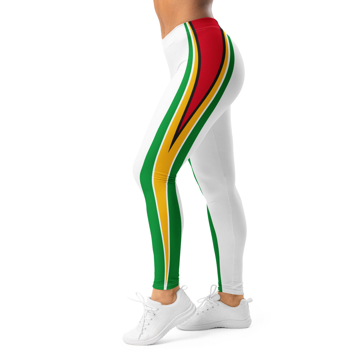 Guyana flag white Leggings - Conscious Apparel Store