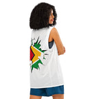 Guyana Flag (White) Premium Sport Jersey Tank Top - Conscious Apparel Store