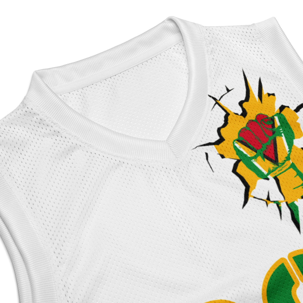 Guyana Flag (White) Premium Sport Jersey Tank Top - Conscious Apparel Store