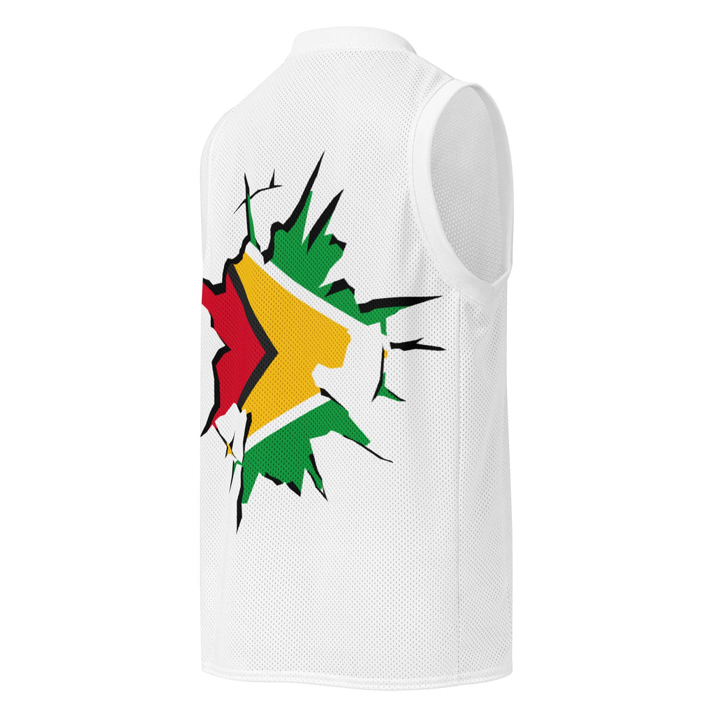 Guyana Flag (White) Premium Sport Jersey Tank Top - Conscious Apparel Store