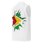 Guyana Flag (White) Premium Sport Jersey Tank Top - Conscious Apparel Store