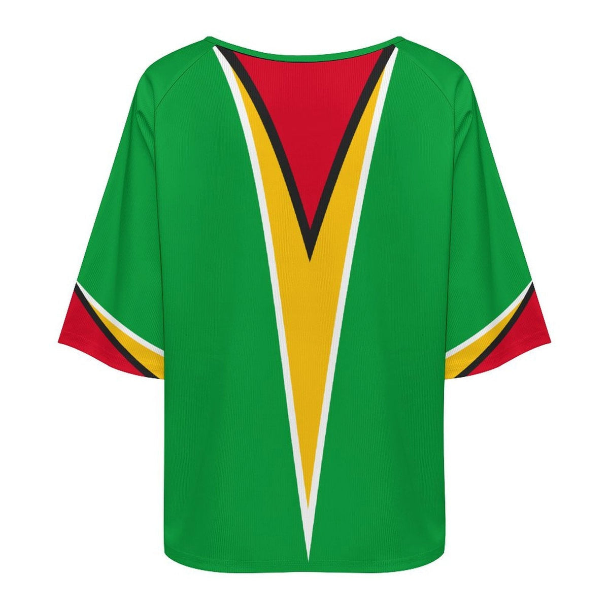 Guyana Flag Women’s Loose Half-Sleeve Boat Neck T-Shirt - Conscious Apparel Store