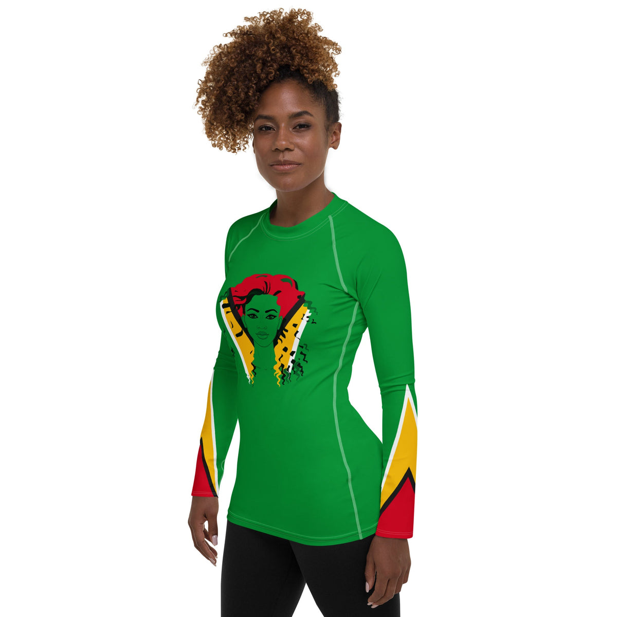 Guyana Flag Women's Rash Guard - Conscious Apparel Store