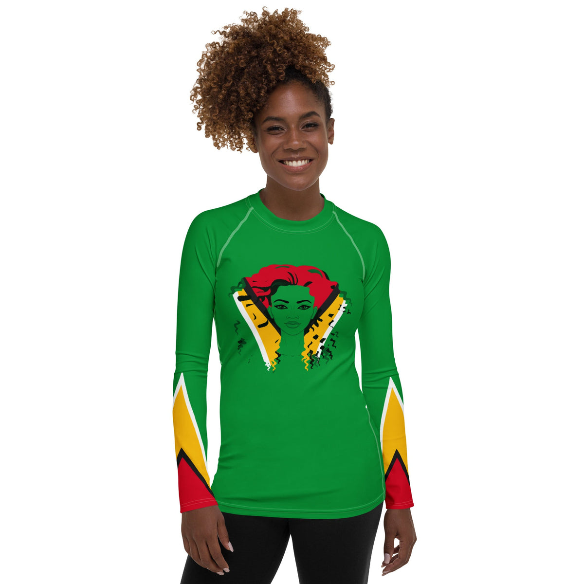 Guyana Flag Women's Rash Guard - Conscious Apparel Store