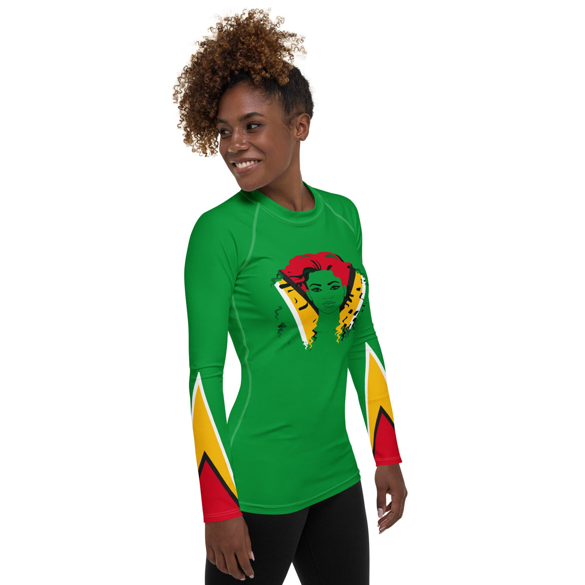 Guyana Flag Women's Rash Guard - Conscious Apparel Store