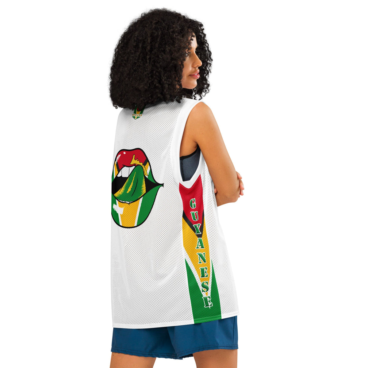 Guyana Flag Women's (White) Premium Tank Top Sport Jersey - Conscious Apparel Store