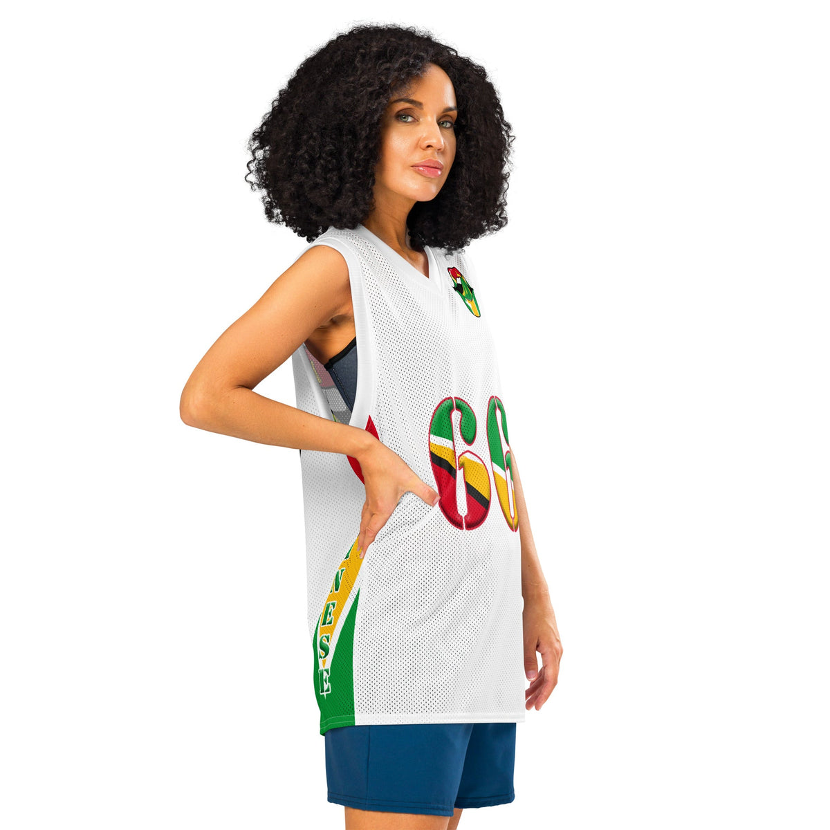 Guyana Flag Women's (White) Premium Tank Top Sport Jersey - Conscious Apparel Store
