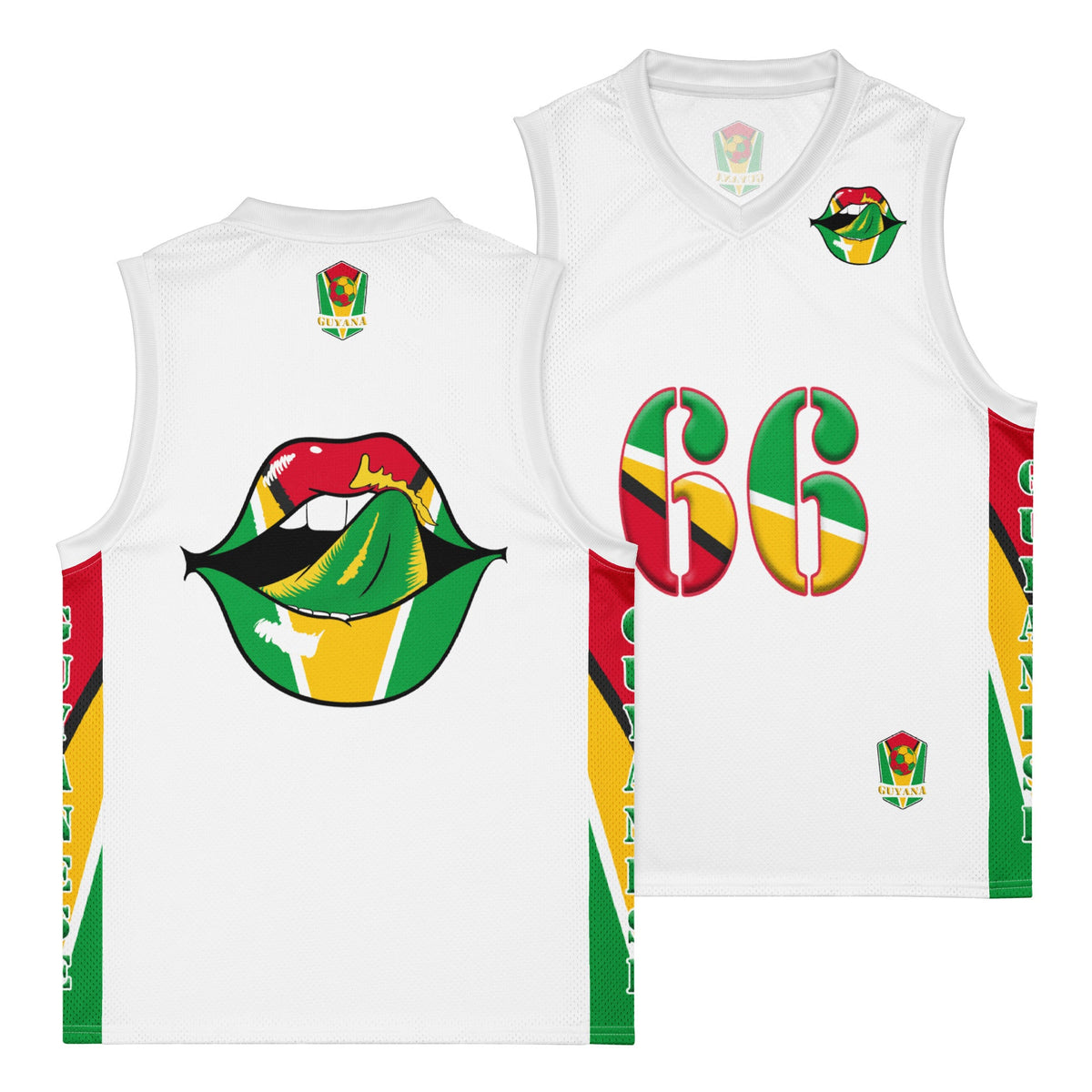 Guyana Flag Women's (White) Premium Tank Top Sport Jersey - Conscious Apparel Store