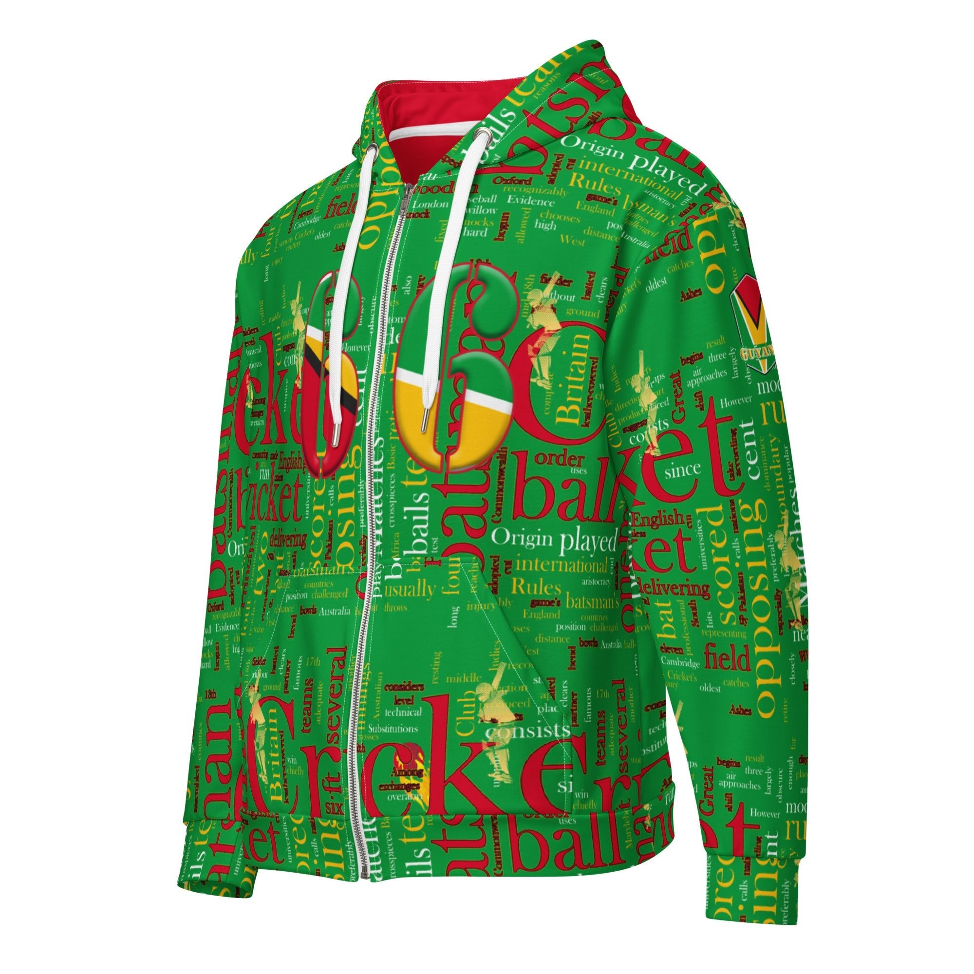 Guyana (WI) Cricket Unisex zip hoodie - Conscious Apparel Store