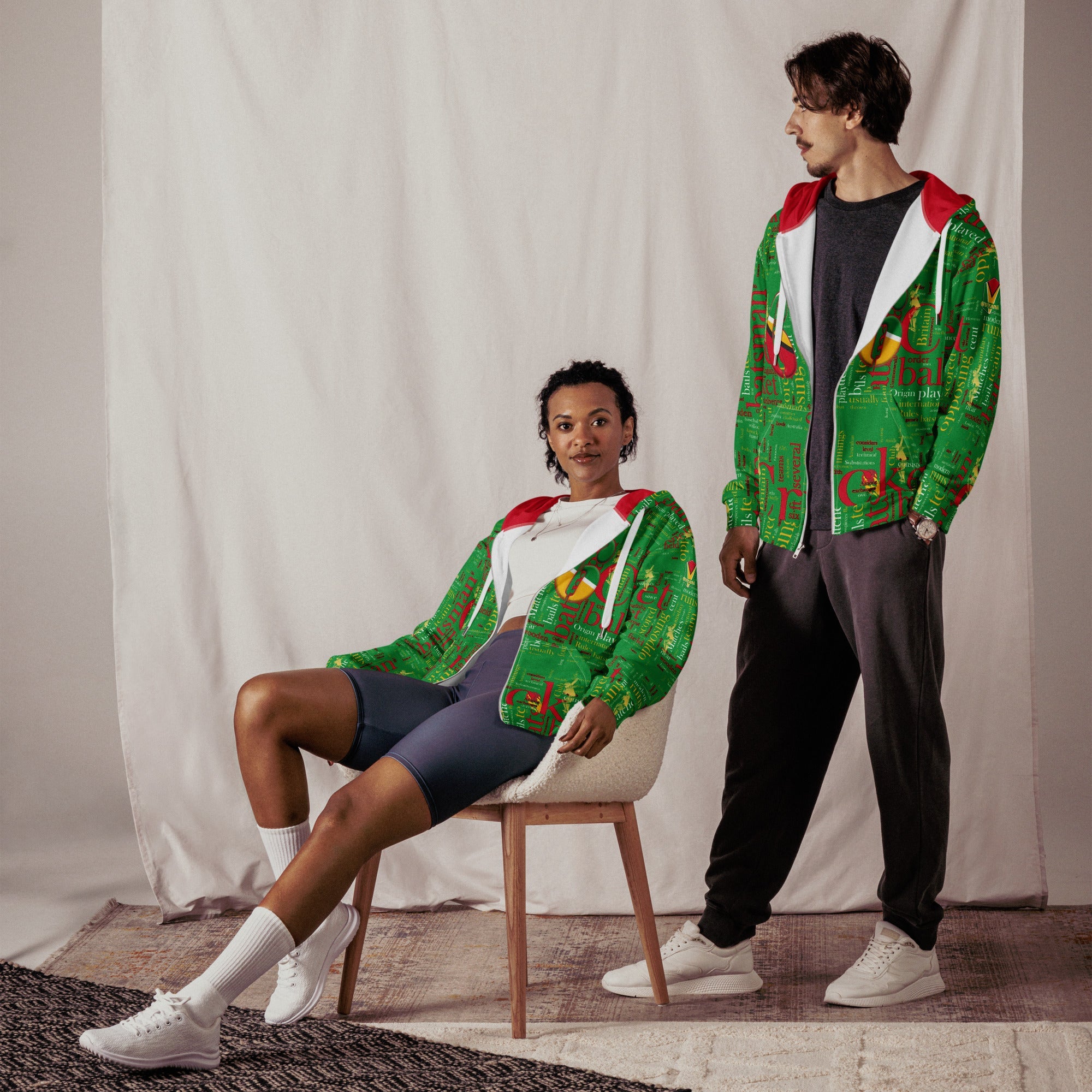 Guyana (WI) Cricket Unisex zip hoodie - Conscious Apparel Store
