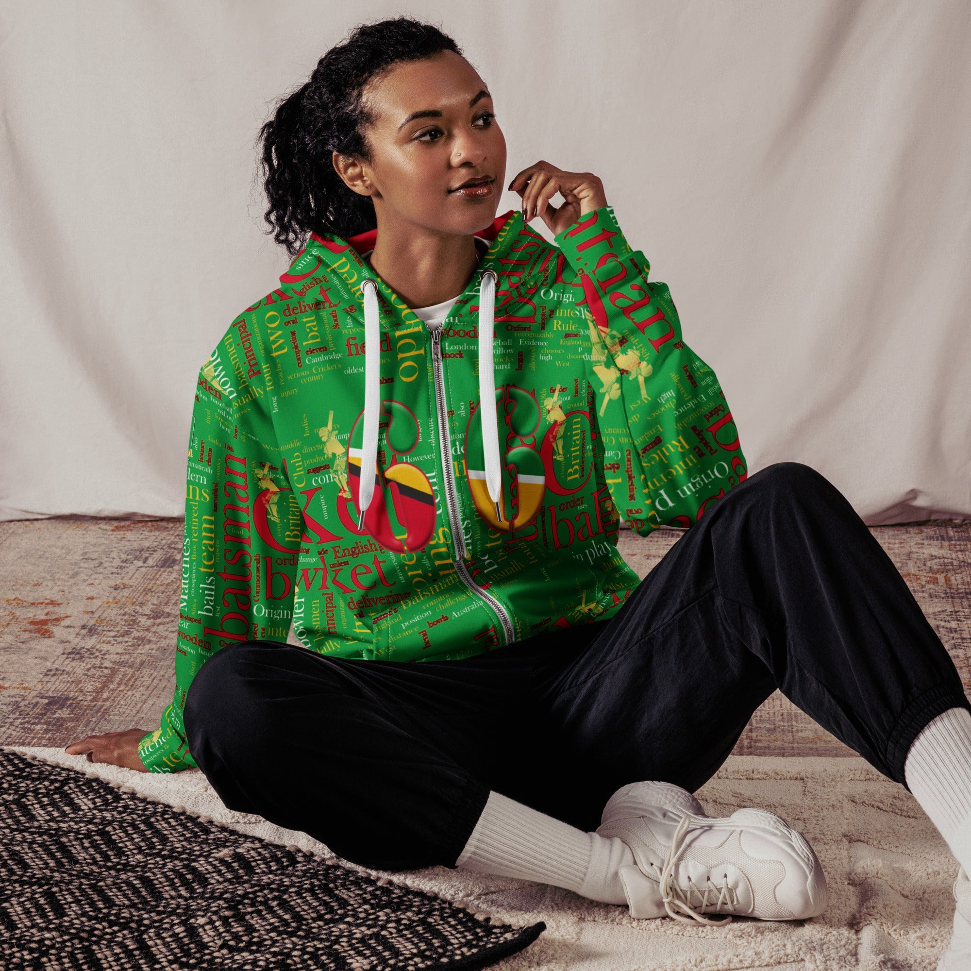 Guyana (WI) Cricket Unisex zip hoodie - Conscious Apparel Store