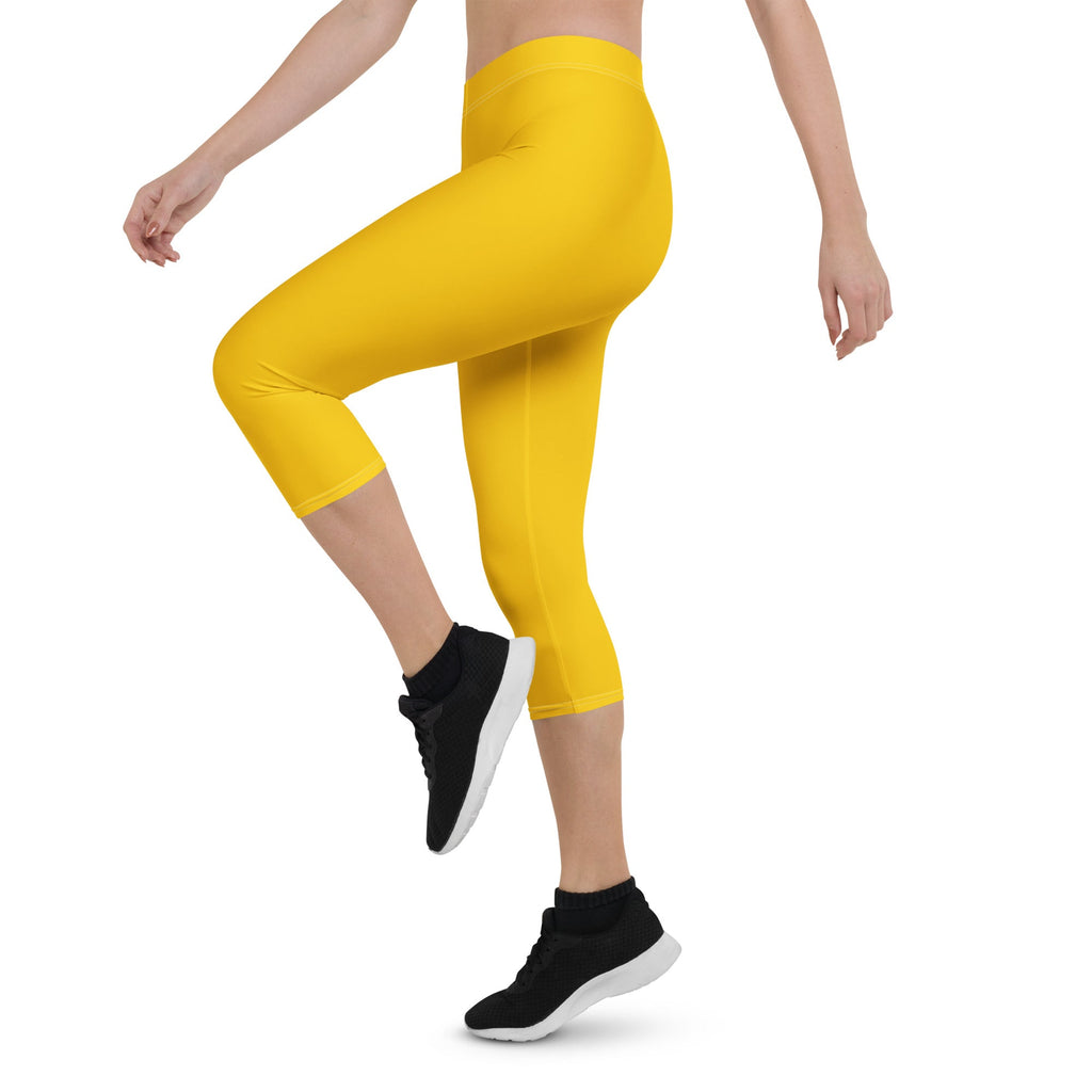 Guyana Yellow Capri Leggings - Conscious Apparel Store