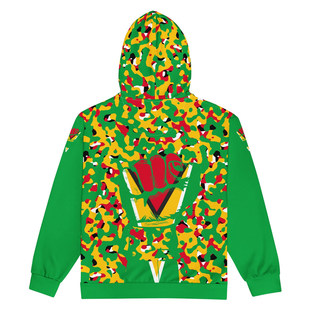 Guyanese Flag Camo Unisex zip hoodie - Conscious Apparel Store