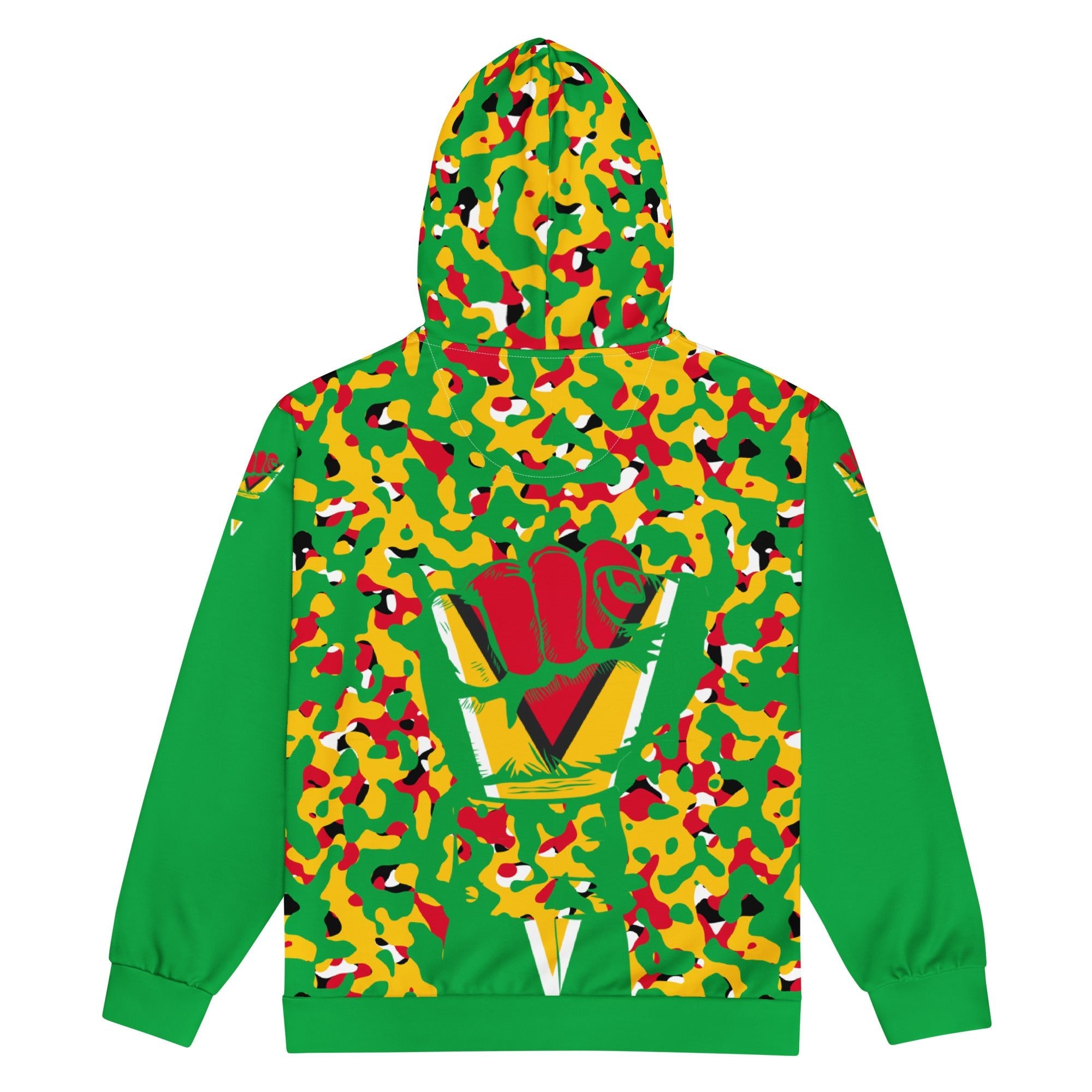 Guyanese Flag Camo Unisex zip hoodie - Conscious Apparel Store