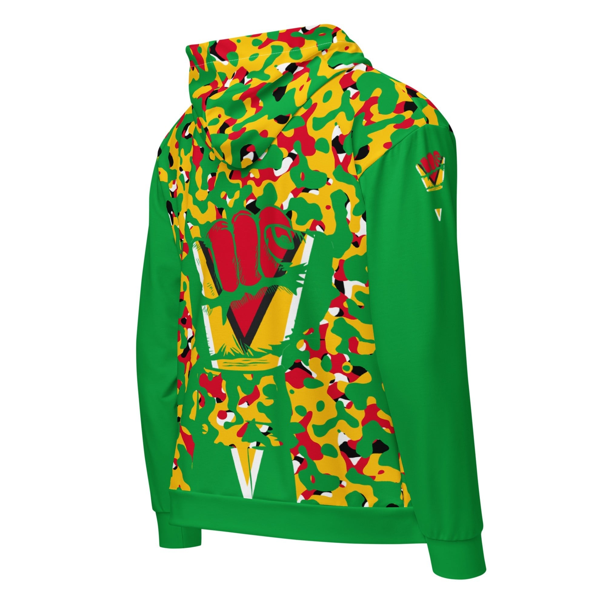 Guyanese Flag Camo Unisex zip hoodie - Conscious Apparel Store