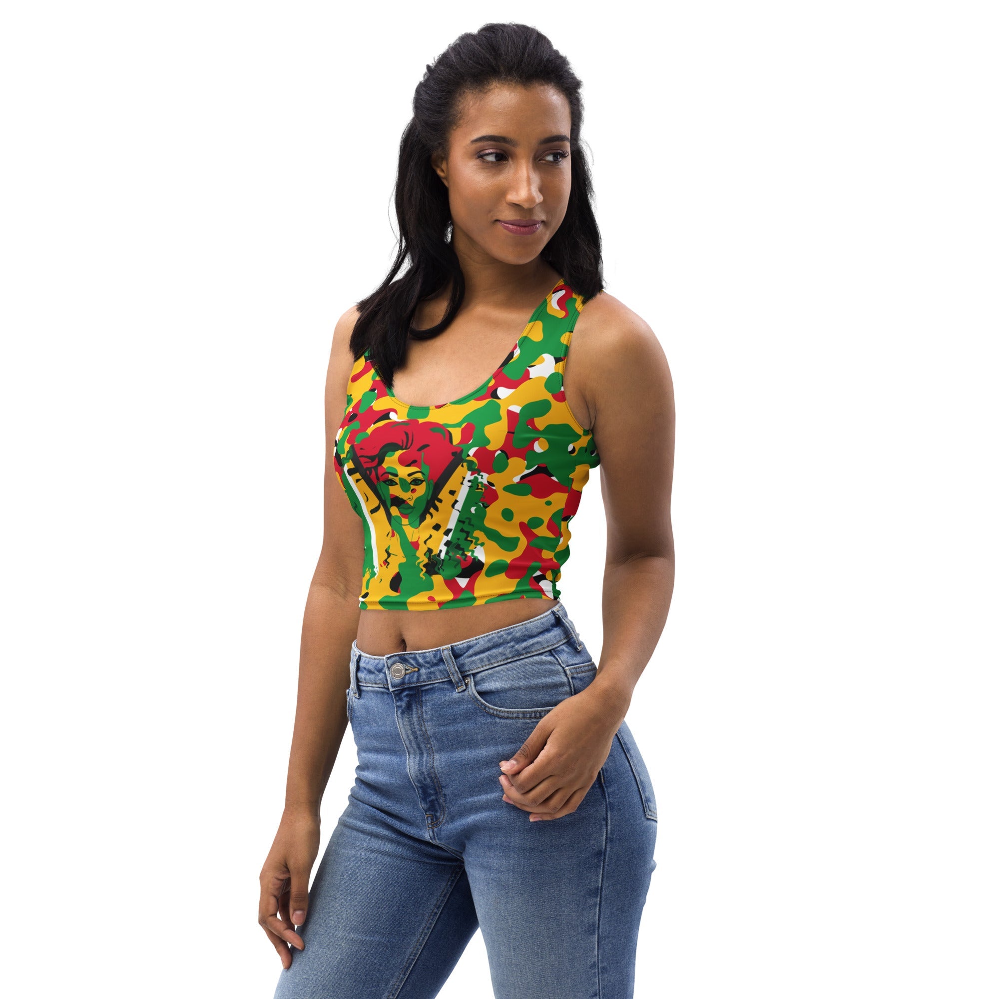 Guyanese Girl Camo Crop Top - Conscious Apparel Store